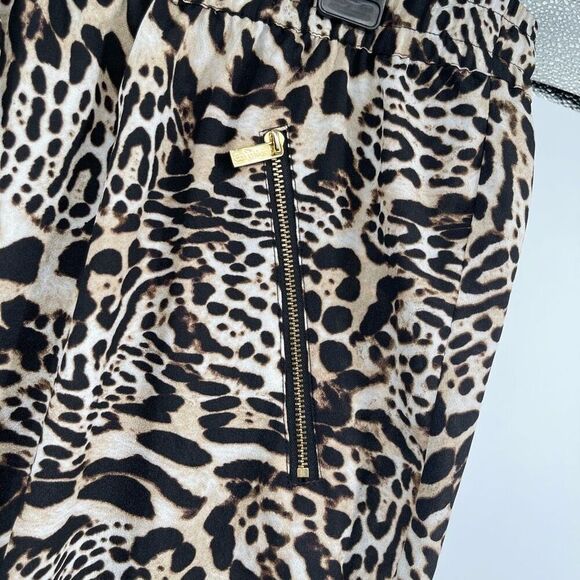 Calvin Klein Women’s Leopard Jogger Pants – Large, Drawstring Waist, Zip Pockets - Picture 4 of 15